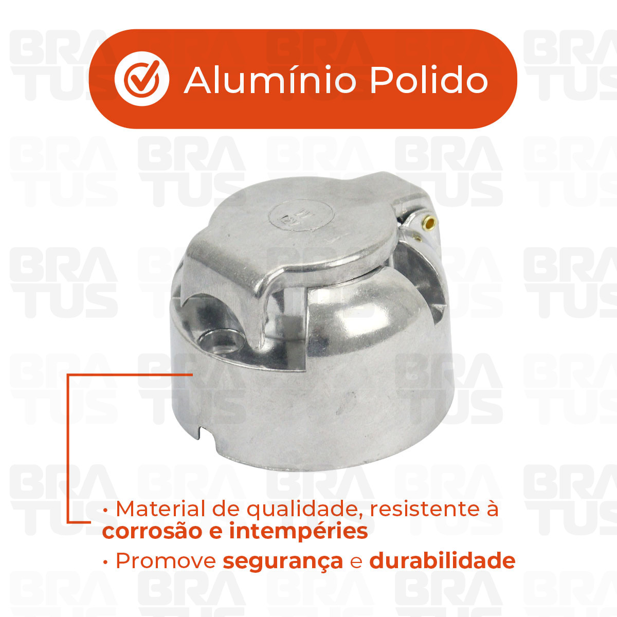 Tomada Engate Alumínio Cromada Completa 6 Polos Carro (Fêmea) - Image 4
