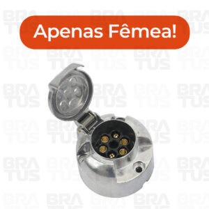 Tomada Engate Alumínio Cromada Completa 6 Polos Carro (Fêmea) - Image 5