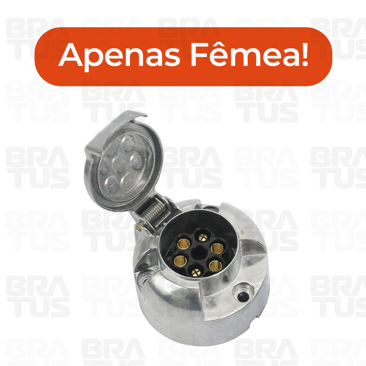 Tomada Engate Alumínio Cromada Completa 6 Polos Carro (Fêmea) - Image 5