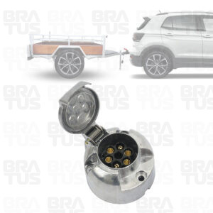 Tomada Engate Alumínio Cromada Completa 6 Polos Carro (Fêmea) - Image 8