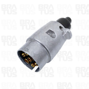 Tomada Engate Alumínio Cromada Completa 7 Polos Carro (Macho) - Image 1