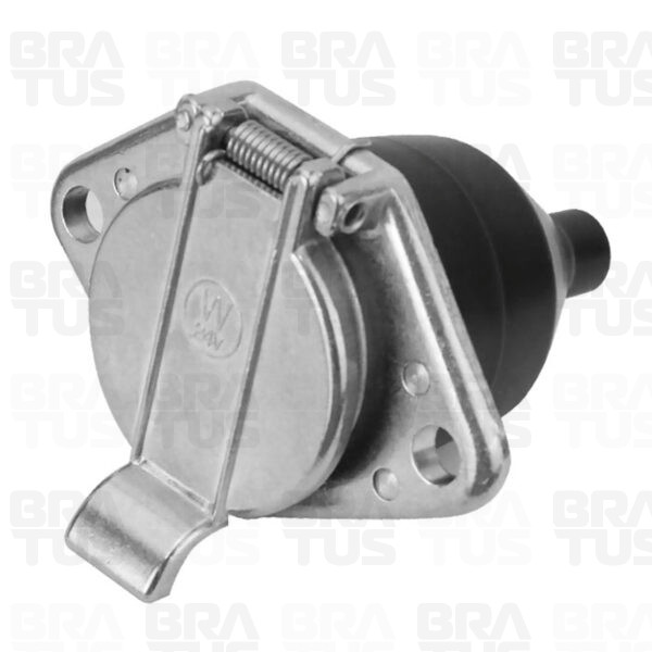 Tomada Engate Plástico Completa 7 Polos Cavalo Carreta (Fêmea - Alumínio)