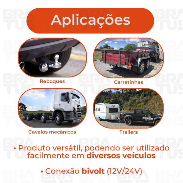 Tomada Engate Plástico Completa 7 Polos Cavalo Carreta (Fêmea - Alumínio)