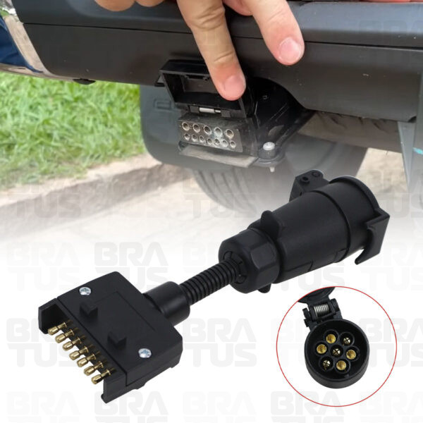 Tomada Completa Adaptador Reboque 7 Polos Padrão Americano Para Brasileiro (Ford Ranger)