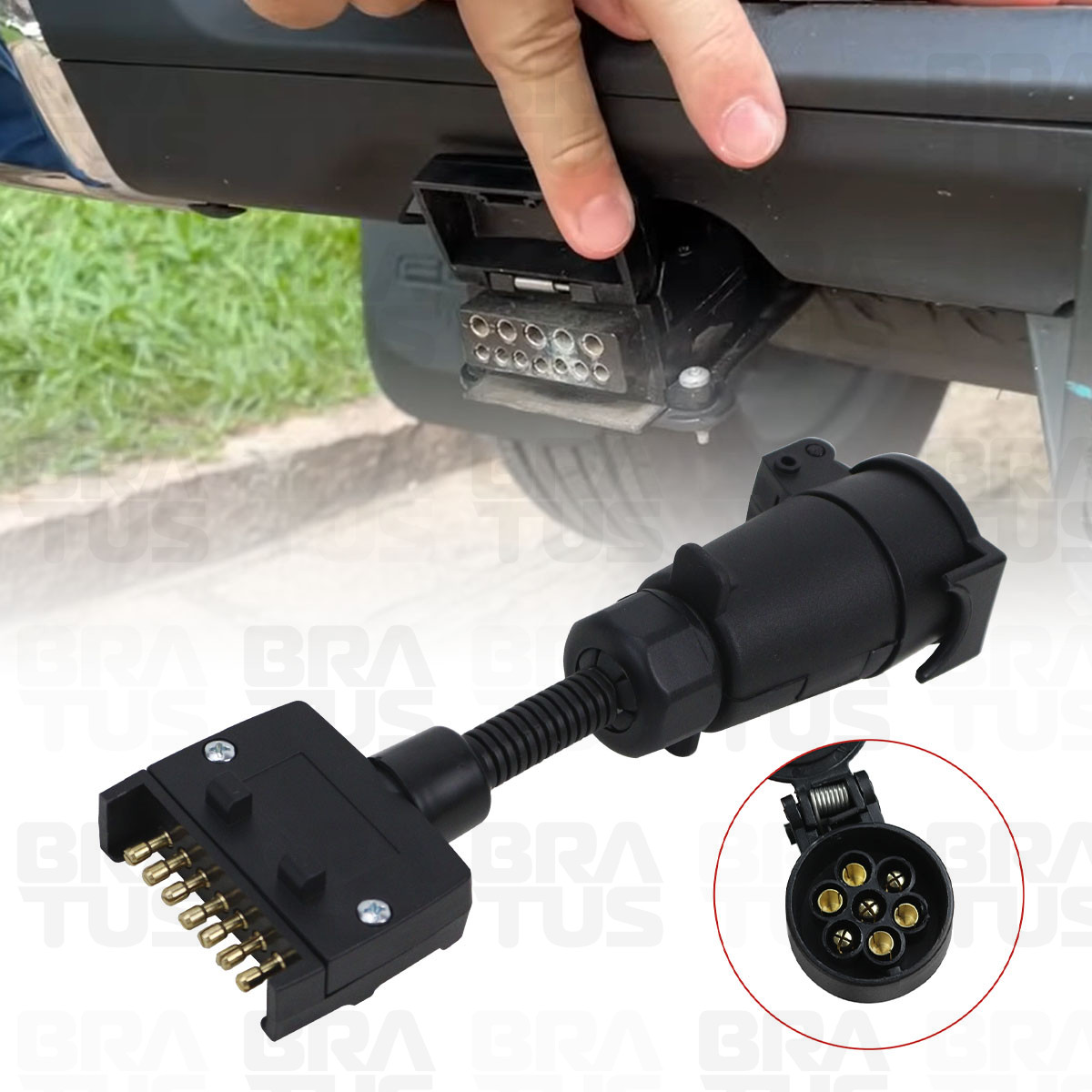 Tomada Completa Adaptador Reboque 7 Polos Padrão Americano Para Brasileiro (Ford Ranger) - Image 6