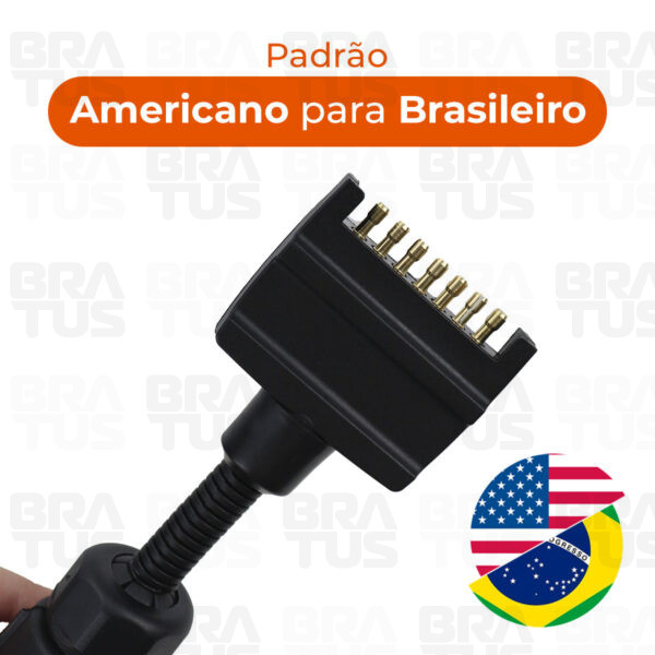 Tomada Completa Adaptador Reboque 7 Polos Padrão Americano Para Brasileiro (Ford Ranger)