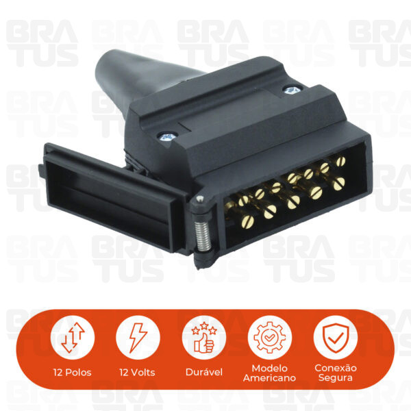 Tomada Engate Reboque 12 Polos Ford Ranger (Macho)