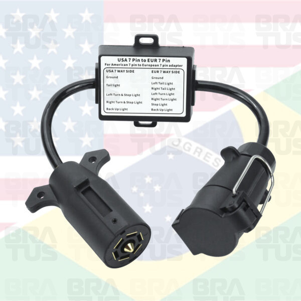 Tomada Completa Adaptador Reboque 7 Polos Padrão Americano Para Brasileiro (Macho - Dodge Ram)
