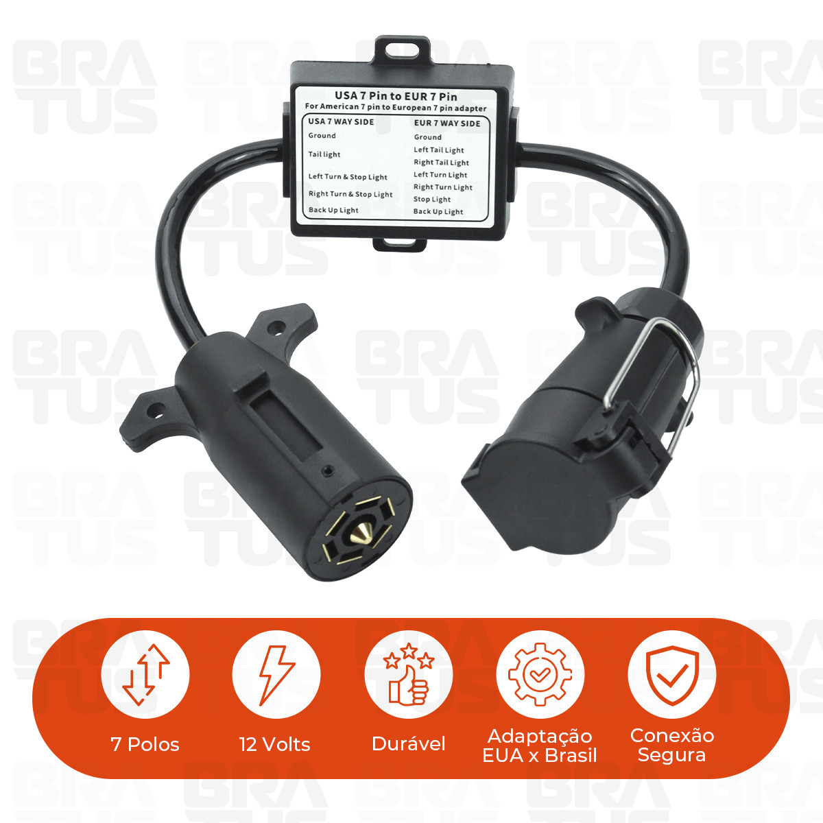 Tomada Completa Adaptador Reboque 7 Polos Padrão Americano Para Brasileiro (Macho - Dodge Ram) - Image 5