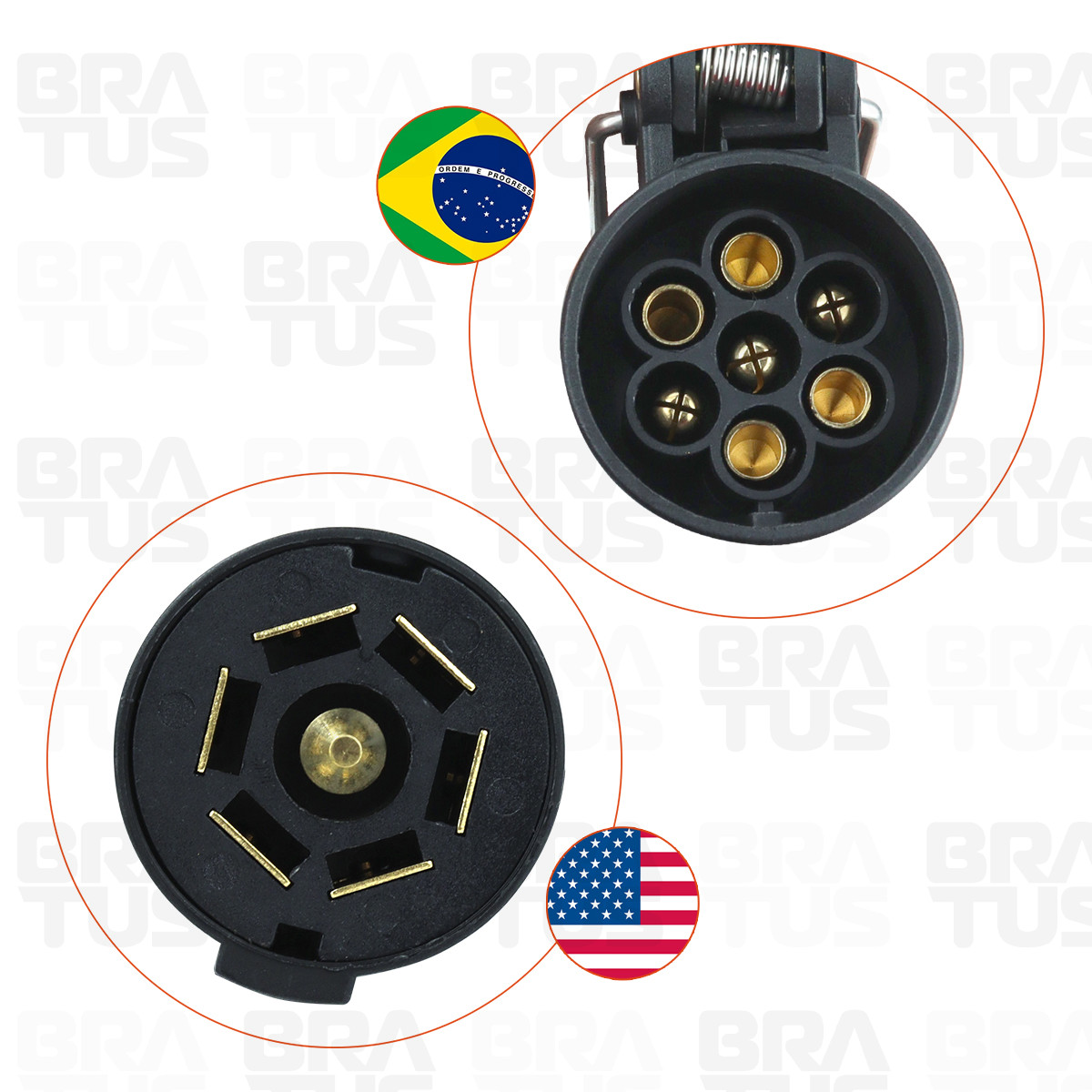 Tomada Completa Adaptador Reboque 7 Polos Padrão Americano Para Brasileiro (Macho - Dodge Ram) - Image 10