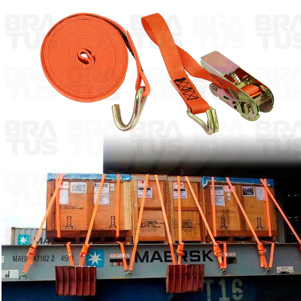 Conjunto Catraca Com Cinta (4,6 Metros, 800kg, Laranja) - Image 6