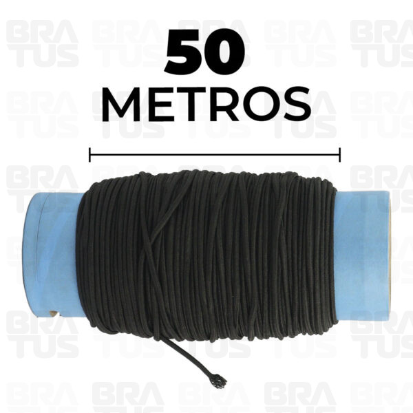 Extensor Elástico Rolo 50 Metros (Preto)