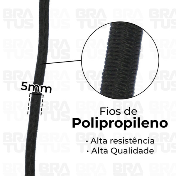 Extensor Elástico Rolo 50 Metros (Preto)