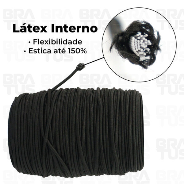 Extensor Elástico Rolo 50 Metros (Preto)
